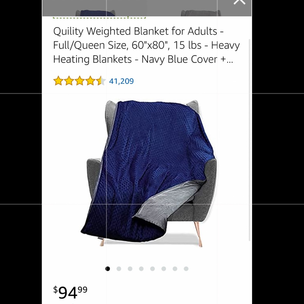 Navy Weighted Blanket- 15 lbs - Picture 3 of 3